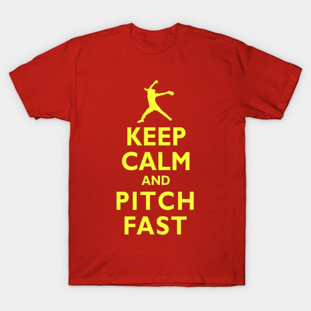 Keep Calm and Pitch Fast FastPitch Softball Pitcher T-Shirt by TeeCreations